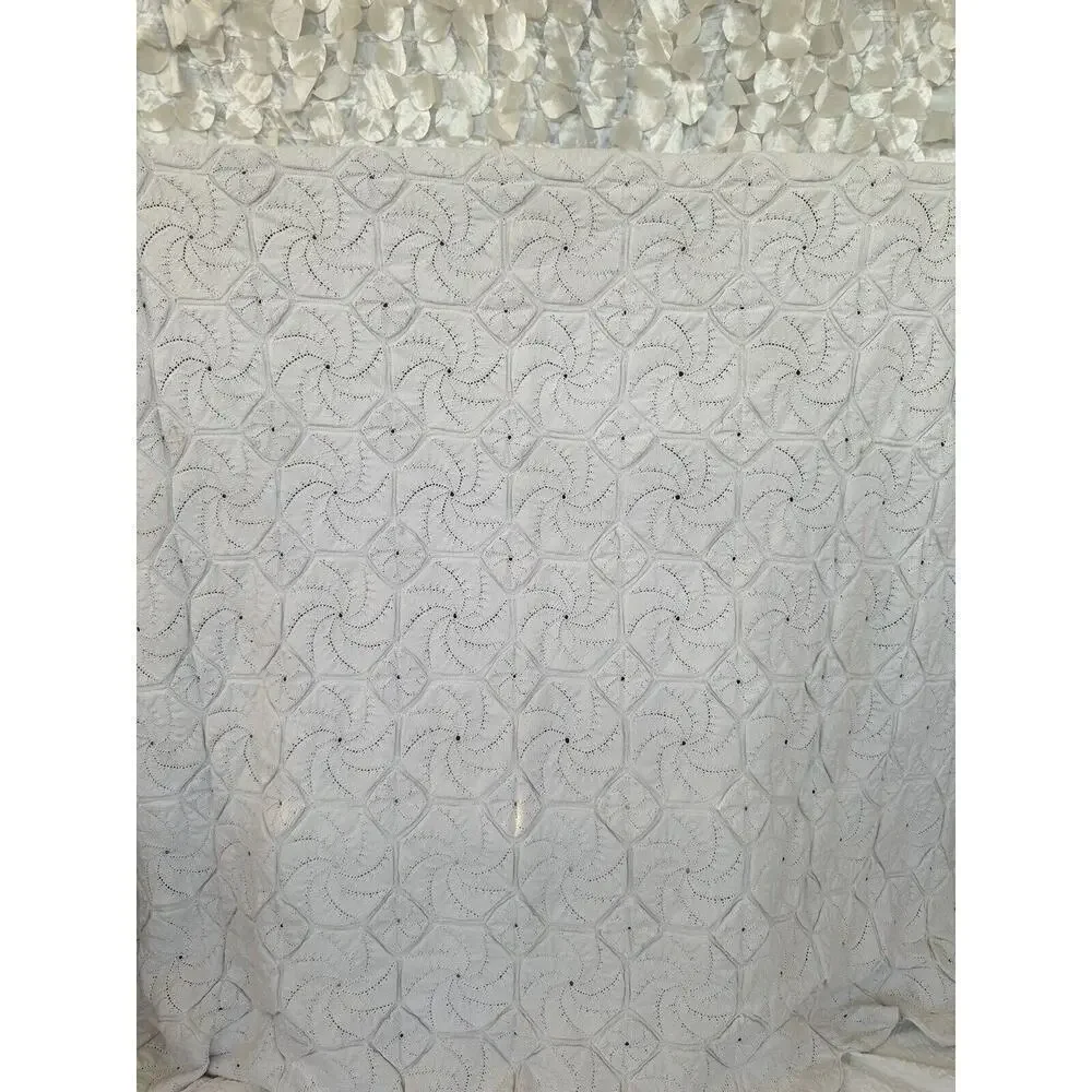 Handmade Knit Cream 100% COTTON blanket Coastal Textured Boho Pinwheel